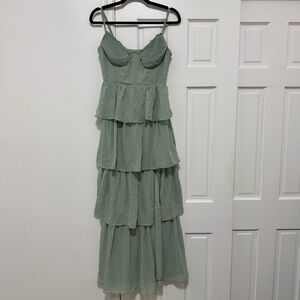 Birdy Grey Blue Tiered Bridesmaid Dress